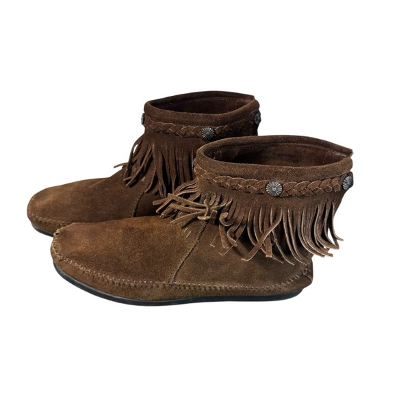 Minnetonka Suede Ankle Moccasins Size 9 - Picture 1 of 13